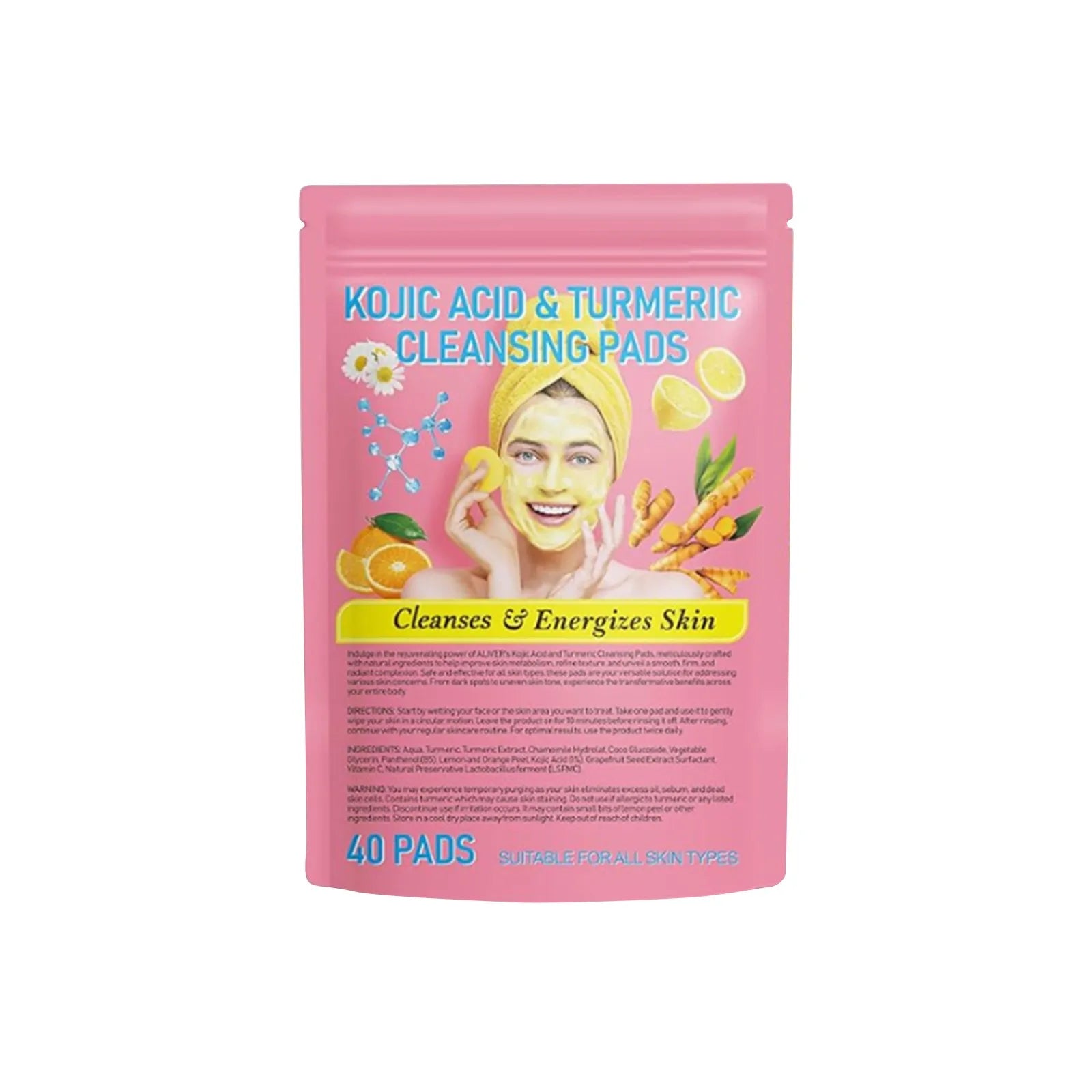 Turmeric Cleansing Pads for Dark Spots, Kojic Acid Exfoliating